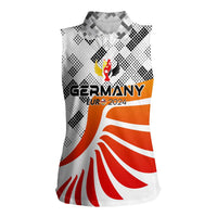 Personalized Germany Football 2024 Women Sleeveless Polo Shirt Trophy Wing Style - Wonder Print Shop