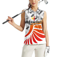 Personalized Germany Football 2024 Women Sleeveless Polo Shirt Trophy Wing Style - Wonder Print Shop