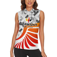 Personalized Germany Football 2024 Women Sleeveless Polo Shirt Trophy Wing Style - Wonder Print Shop