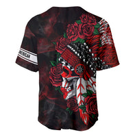 Personalised Native American Chief Skull Baseball Jersey Rose Skull - Wonder Print Shop