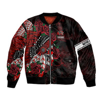 Personalised Native American Chief Skull Bomber Jacket Rose Skull - Wonder Print Shop
