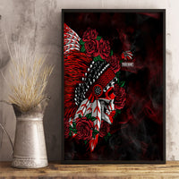 Personalised Native American Chief Skull Canvas Wall Art Rose Skull - Wonder Print Shop