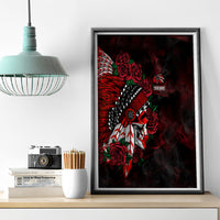 Personalised Native American Chief Skull Canvas Wall Art Rose Skull - Wonder Print Shop