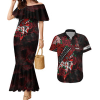 Personalised Native American Chief Skull Couples Matching Mermaid Dress and Hawaiian Shirt Rose Skull - Wonder Print Shop