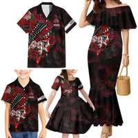 Personalised Native American Chief Skull Family Matching Mermaid Dress and Hawaiian Shirt Rose Skull - Wonder Print Shop