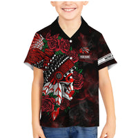 Personalised Native American Chief Skull Family Matching Mermaid Dress and Hawaiian Shirt Rose Skull - Wonder Print Shop