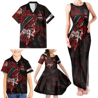 Personalised Native American Chief Skull Family Matching Tank Maxi Dress and Hawaiian Shirt Rose Skull - Wonder Print Shop