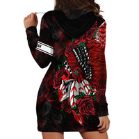 Personalised Native American Chief Skull Hoodie Dress Rose Skull - Wonder Print Shop