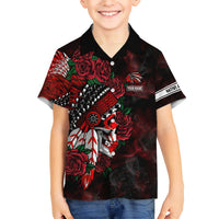 Personalised Native American Chief Skull Kid Hawaiian Shirt Rose Skull - Wonder Print Shop
