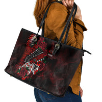 Personalised Native American Chief Skull Leather Tote Bag Rose Skull - Wonder Print Shop
