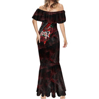 Personalised Native American Chief Skull Mermaid Dress Rose Skull - Wonder Print Shop