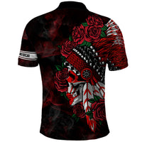 Personalised Native American Chief Skull Polo Shirt Rose Skull - Wonder Print Shop