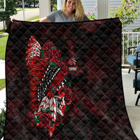Personalised Native American Chief Skull Quilt Rose Skull - Wonder Print Shop