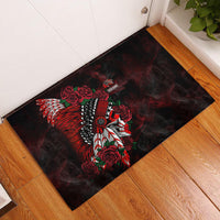 Personalised Native American Chief Skull Rubber Doormat Rose Skull - Wonder Print Shop
