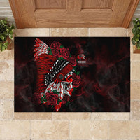 Personalised Native American Chief Skull Rubber Doormat Rose Skull - Wonder Print Shop