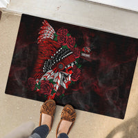 Personalised Native American Chief Skull Rubber Doormat Rose Skull - Wonder Print Shop