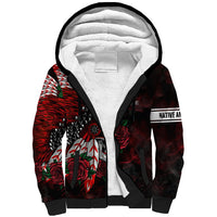 Personalised Native American Chief Skull Sherpa Hoodie Rose Skull - Wonder Print Shop