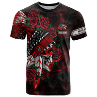 Personalised Native American Chief Skull T Shirt Rose Skull - Wonder Print Shop