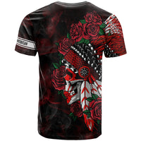 Personalised Native American Chief Skull T Shirt Rose Skull - Wonder Print Shop
