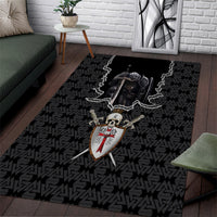 Personalised Knights Templar Warrior Skull Area Rug - Wonder Print Shop