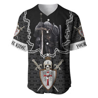 Personalised Knights Templar Warrior Skull Baseball Jersey - Wonder Print Shop