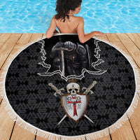 Personalised Knights Templar Warrior Skull Beach Blanket - Wonder Print Shop