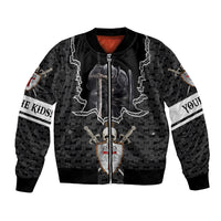 Personalised Knights Templar Warrior Skull Bomber Jacket - Wonder Print Shop