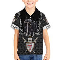 Personalised Knights Templar Warrior Skull Family Matching Long Sleeve Bodycon Dress and Hawaiian Shirt - Wonder Print Shop