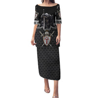 Personalised Knights Templar Warrior Skull Family Matching Puletasi Dress and Hawaiian Shirt - Wonder Print Shop