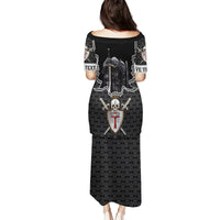 Personalised Knights Templar Warrior Skull Family Matching Puletasi Dress and Hawaiian Shirt - Wonder Print Shop