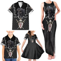 Personalised Knights Templar Warrior Skull Family Matching Tank Maxi Dress and Hawaiian Shirt - Wonder Print Shop
