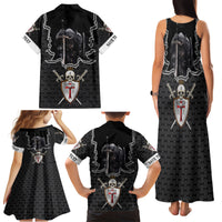 Personalised Knights Templar Warrior Skull Family Matching Tank Maxi Dress and Hawaiian Shirt - Wonder Print Shop