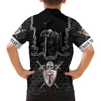 Personalised Knights Templar Warrior Skull Hawaiian Shirt - Wonder Print Shop