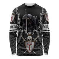Personalised Knights Templar Warrior Skull Long Sleeve Shirt - Wonder Print Shop