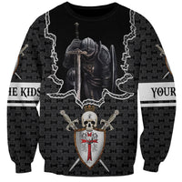 Personalised Knights Templar Warrior Skull Sweatshirt - Wonder Print Shop