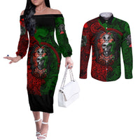 skulls-aztec-warriors-couples-matching-off-the-shoulder-long-sleeve-dress-and-long-sleeve-button-shirts