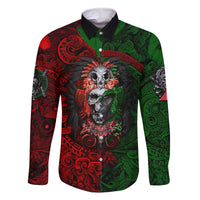 Skulls Aztec Warriors Family Matching Mermaid Dress and Hawaiian Shirt - Wonder Print Shop