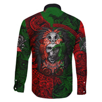 Skulls Aztec Warriors Family Matching Short Sleeve Bodycon Dress and Hawaiian Shirt - Wonder Print Shop