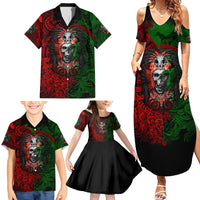 Skulls Aztec Warriors Family Matching Summer Maxi Dress and Hawaiian Shirt - Wonder Print Shop