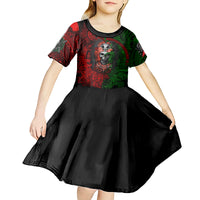 Skulls Aztec Warriors Kid Short Sleeve Dress - Wonder Print Shop