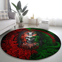 skulls-aztec-warriors-round-carpet