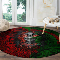 skulls-aztec-warriors-round-carpet