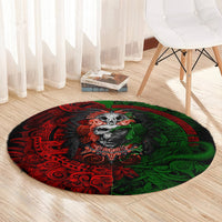 skulls-aztec-warriors-round-carpet