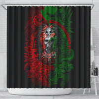 skulls-aztec-warriors-shower-curtain