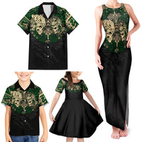 Aztec Warrior Skulls Family Matching Tank Maxi Dress and Hawaiian Shirt - Wonder Print Shop