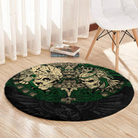 aztec-warrior-skulls-round-carpet