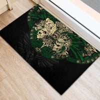 Aztec Warrior Skulls Rubber Doormat - Wonder Print Shop