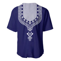 Printed Dashiki African Baseball Jersey Blue - Wonder Print Shop