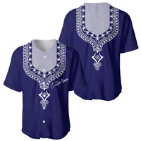 Printed Dashiki African Baseball Jersey Blue - Wonder Print Shop