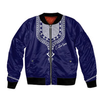 Printed Dashiki African Bomber Jacket Blue - Wonder Print Shop